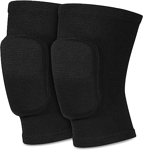 VERSAL Protective Knee Pads Soft Breathable Knee Guards, Thick Sponge Anti-Slip Knee Protector Brace Sleeves Kneepads for Volleyball Football Dance Yoga Tennis Running Cycling Workout Men Women (S/M)