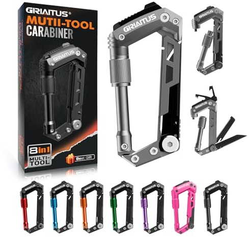 Mosqueton Llavero 8en1 Multiherramienta Herramienta Multiusos Con Abridor De Botellas Regla Sierra Destornillador Para Hamaca, Bolsos, Mochila, Camping, Columpio