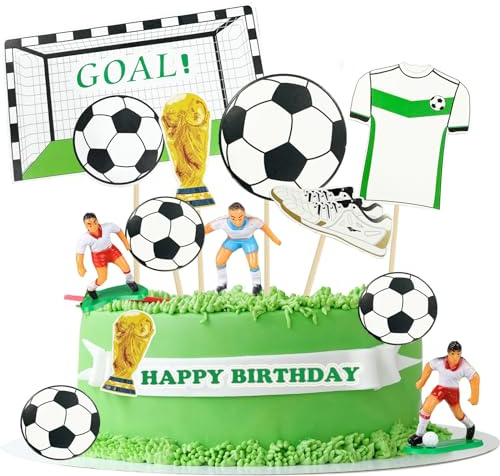 tortendeko fussball, 30 pcs fußball tortendeko geburtstag ,kuchendeko geburtstag junge ，Geeignet für fussball Mottopartys fußball kinder geburtstags partys