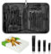 26-teiliges Maniküre Pediküre Set Nagelknipser - ACYOUNG Professionelle Edelstahl-Nagelpflege-Werkzeuge mit Ledertasche für Zuhause, Reisen (schwarz)