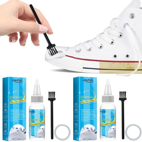 Weißer Schuhreiniger für Schuhe, Aufhellungsgel, Schuhwaschmaschine, Schmutz und Gelb, Dekontaminationsreiniger von Schuhen, Schaumreinigung, weiß, für Klebeband, 30 ml, Reinigungsreiniger,