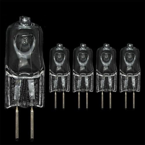 UGEFKMQ 5PC G5.3 Lampadina Alogena 220V 35W 50W 75W 100W Lampada Alogena capsula trasparente Lampadine G5.3 20W GU5.3 base a doppio ago Bianco Caldo 150W