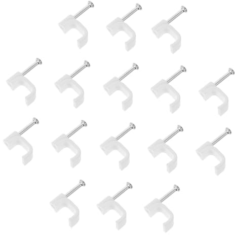 DIYEAH 300 Piezas Clips de Cable de Sujetacables con para Instalación Rápida Organizador para Cables de Ethernet y Altavoces Paquete