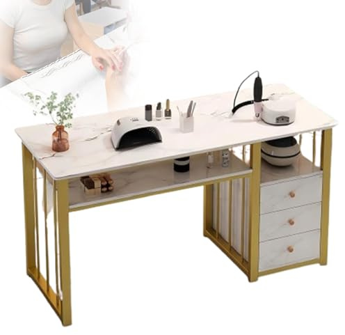 Kindevieft Escritorio de uñas, Mesa de Manicura Profesional, estación de Trabajo de salón de SPA, escritorios técnicos para salón de 100cm