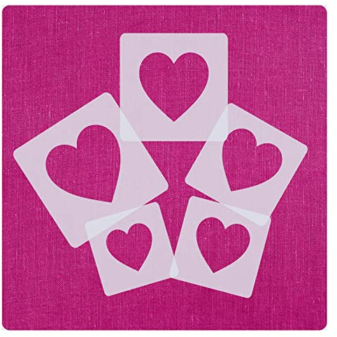 Schablonen Set ● 5 einzelne Herzen ● 6cm, 7cm, 8cm, 9cm und 10cm groß