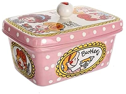 CAZARU Grande Burriera in Ceramica Burriera Casa e Regalo Crema Burriera con Coperchio Simpatico Contenitore in Ceramica Burriera in Ceramica Burriera Contenitore di Burro