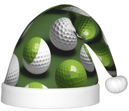 Festliche Weihnachtsmannmütze für Kinder mit Golfball – eine bequeme, bedruckte Weihnachtsmütze, ideal für Neujahr und festliche Feiertagsfeiern