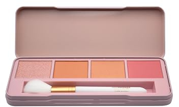 bonvoyage Essentials Radiant, Paleta Rostro con Coloretes en Polvo, Iluminador y Brocha, Kit de Maquillaje Portátil con Tonos Mate y Luminosos, Difuminable y Versátil