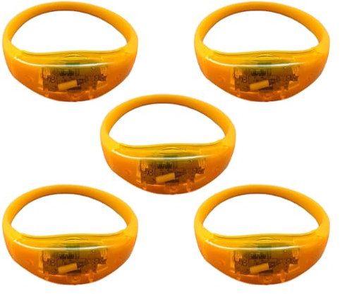 RPFROP 5pcs Controllo Del Suono Concerto Controllo Vocale Bracciali Luce LED Bangle Glow Lampeggiante Braccialetti Festival Party Forniture
