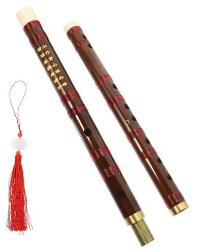 SWOOMEY Flauta de Bambú China C Afinación D Nudo Decorativo, Instrumento de Viento Tradicional Portátil, Ligera y para Principiantes y Niños, Adecuado para Música Antigua