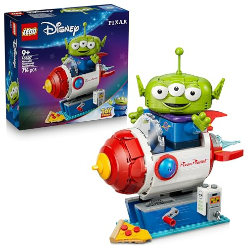LEGO Disney and Pixar Toy Story Alien mit Pizza Planet Raketenfahrt - Raumschiff Spielzeug mit Alien Figur als DIY Deko - Geschenk für Jungen und Mädchen ab 9 Jahren sowie Toy Story Fans - 43307