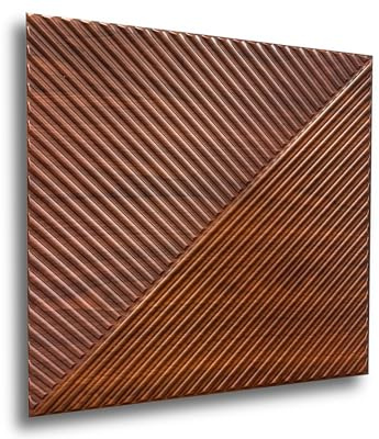 Träimitation 3D-paneler, 50 x 50 cm, PVC, plastpaneler, väggpaneler, träutseende, väggtak, 3D-utseende – 8 stycken 2 m² PVC 3D-plattor (D169 mörkt trä)