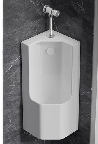 Orinatoio angolare da uomo, in ceramica, con sciacquone, per garage, cantina, stazioni, facile da pulire (stile B) – ideale per risparmiare spazio e design moderno
