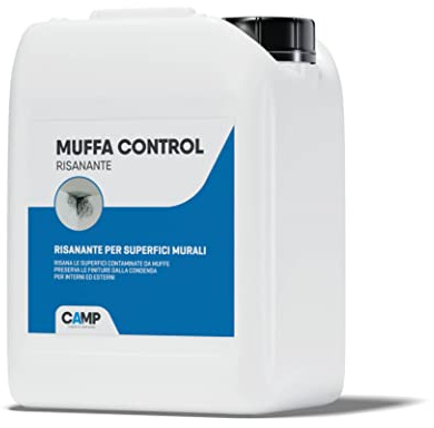 CAMP Muffa Control Risanante - Trattamento Antimuffa per Muri Interni ed Esterni, Soluzione Risanante Pronta all'Uso - Inattiva le Muffe Esistenti ed Evita la Ricomparsa - Prodotti Pulizia Casa, 5 l