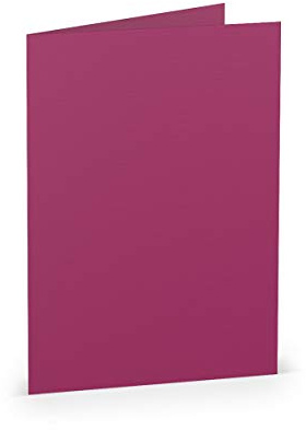 PAPERADO 25 Faltkarten DIN A6 - Amarena gerippt Magenta Violett - 10,5 x 14,8 cm - 220 g/m² - Doppelkarte Klappkarte Einladungskarte