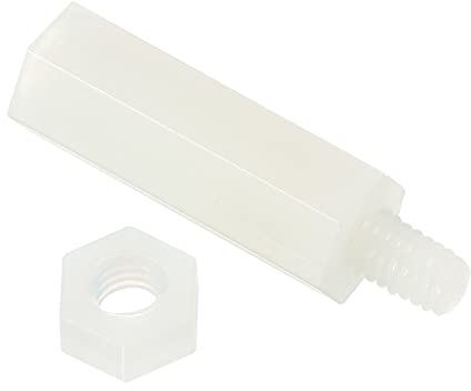 PATIKIL M4 40Pack Standoff Schrauben Nylon Sechskant PCB Abstandshalter Muttern für Hauptplatine Computergehäuse Leiterplatten Elektronik 20mm+6mm Weiß