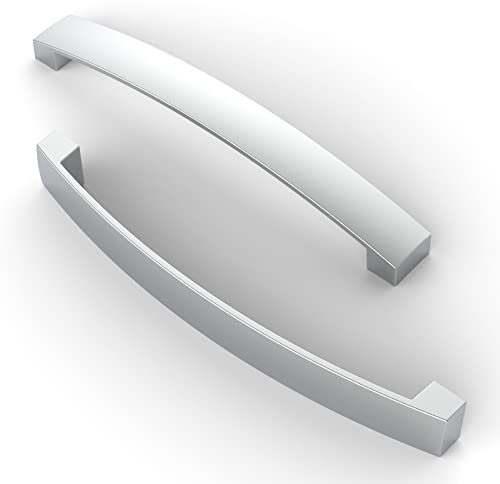 FURNIWARE 5 pezzi maniglia per armadio, Distanza tra i fori 160mm, maniglia ad arco per armadio da cucina, per porta dell'armadio da cucina, cassetto del comò da camera da letto,Cromo