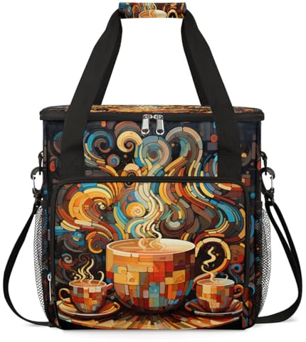 cfpolar Coffee Maker Storage Bag, Waterproof Travel Carrying Storage Tote Bag Organizer Case, Compatible with K-Mini or K-Mini Plus, And Suitable for Other Accessories， With Pockets for K-Cup Pods