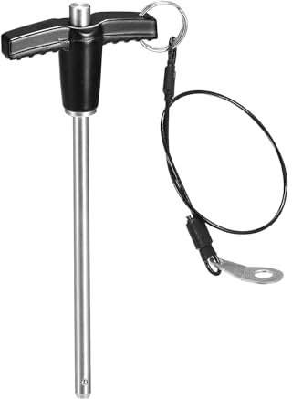 QUARKZMAN Spille di Bloccaggio a Maniglia T, Diametro Perno 15/64, Lunghezza Utilizzo 3-15/16 Perno Rilascio Rapido in Acciaio Inossidabile con Cavo Sicurezza 6mm-100mm