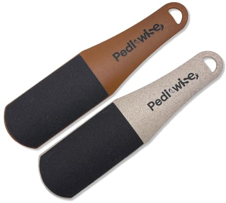 Pedi-wise PEDI-WISE Râpe à pied double face professionnelle extra large pour enlever la peau dure Forme concave/convexe pour une efficacité maximale recommandée par les podologues Lot de 2