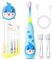 Teeteck Cepillo De Dientes Eléctrico Para Niños – Cepillo De Dientes Sónico Para Niños De 1 a 6 Años Con Luz LED Arcoíris, Con 2 Cabezales De Cepillo, Cable Magnético Carga USB, IPX7 Resistente Azul
