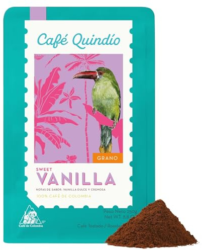 Café Quindío - Cafe Especialidad Molido, 100% Arábica Colombia - ideal para cafetera goteo, prensa francesa o V60 (250 g, Vainilla)
