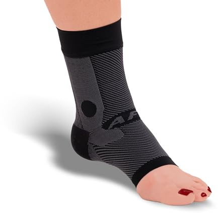OrthoSleeve Kompressions-Knöchelbandage für Achillessehnenentzündung, geschwollene Knöchel, schmerzhafte Knöchel, verbessert das Gleichgewicht und verhindert Stürze. Größe L, Recht, Farbe: Schwarz