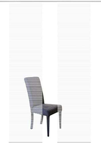 Vision S 5540, 2er-Set Schiebegardine ROM, halb-transparenter Stoff in Bambus-Optik, 2X 260x60 cm, Farbe:weiß