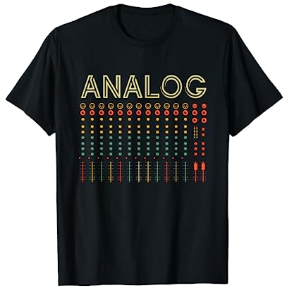 Music Producer Electronic Techno Keyboard Lover Retro Modular Synthesizer Analog Music Synth T-Shirt Schwarz S Classic Fit Short Sleeve Crew Neck T-Shirt Männer S