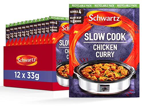 Schwartz Chicken Curry Slow Cookers Recipe Mix 33 G | Pack of 12 | No Artificial Colours or Flavourings | No Added Preservatives or MSG | Suitable for Vegetarians