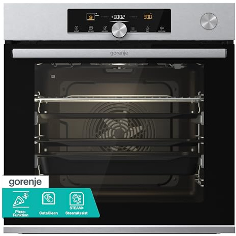 Gorenje OptiBake Advanced BSA 6747 A04XWI Einbau-Backofen/Wifi Connected / 77L / Heißluft/CataClean/AutoBake/Touch Bedienung/Teleskopauszüge/SteamAssist/PizzaMode 300°C/Inox, Edelstahl