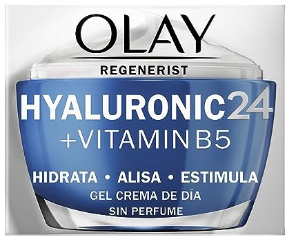 Olay Hyaluronic 24 + Vitamina B5, Gel Crema De Día Hidratante Con Ácido Hialurónico, Vitamina B5 Y Niacinamida, Piel Visiblemente Más Suave Y Sana, 50 ml