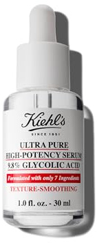 KIEHL'S Ultra Pure High-Potency Serum 9.8% Glycolic Acid, 30 ml, sanftes Glykolsäure-Serum, Gesichtsserum für glattere, geschmeidigere und frischere Haut, mit 9,8 % Glykolsäure, glättend