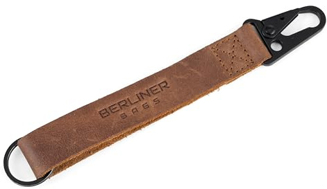 Berliner Bags Llavero Jan de Piel para Hombre y Mujer, Keyring con Mosquetón Vintage - Marrón