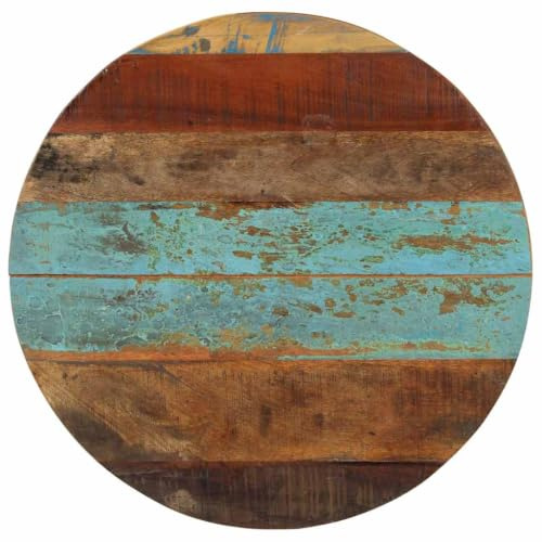 Myheimly Tischplatte Massivholzplatte Holzplatte Ersatztischplatte Holz Platte für Couchtisch Beistelltisch Rund recyceltes Massivholz,60 cm 15-16 mm