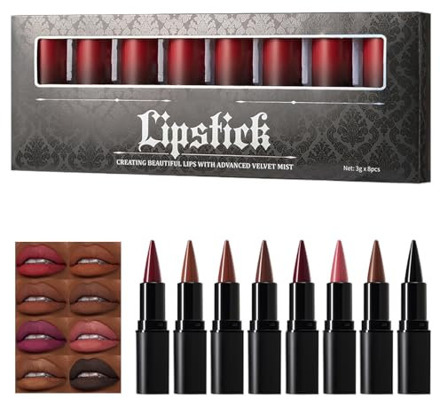 Matte Lip Liner - Lip Liner Pencil, 8Pc's Velvety Matte Double-Effect Lip Pencils - Waterproof & Long Lasting High Pigmented Natural Lip Makeup - Non-Fading Lipliner Set for Women