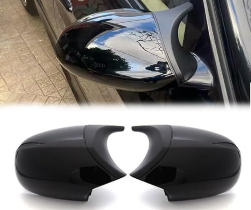 Fouedy Spiegelkappen Auto Rückspiegelkappen außenspiegel für BMW 1er und 3er Serie E81 E82 E87 E88 2004-2009 E90 E91 E92, E93 2006-2009 Schwarz
