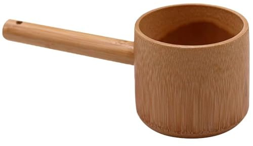 Ericetion Cucharón De Agua De Bambú Estilo Chino, Cucharón De Corto, Cuchara para Servir En Cocina, Cucharón para Agua De Jardín, Pala para Regar Baño, para Cocinar, Servir Y Revolver.