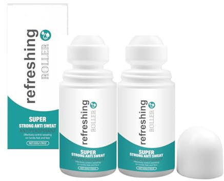 Antiperspirant deodorant för herr dam, Refreshing Sweat Control Roller Ball, Långsiktig absorption av svettarmar händer fötter och ansikte universal bärbar (2)