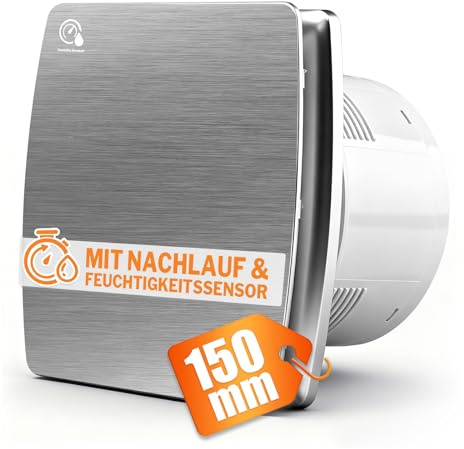 XIIW Tyst Badrumsfläkt 150 mm med Fuktighetssensor och Tidsfördröjning 18W