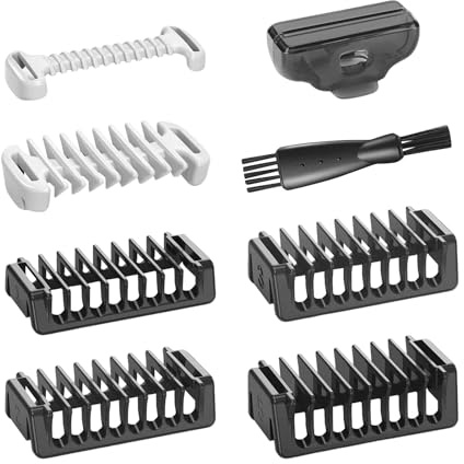 8Pcs Guard Combs Set, 1/2/3/5mm Bi-Directional Guide Combs with 0mm Skin Protector & 3mm Body Comb