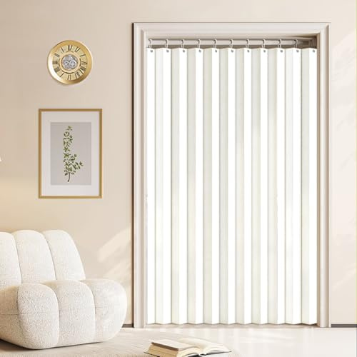 Tende Pieghevoli su Misura per divisori Interni, Adatte per ingressi, soggiorni e camere da Letto.-White- W180xH200cm