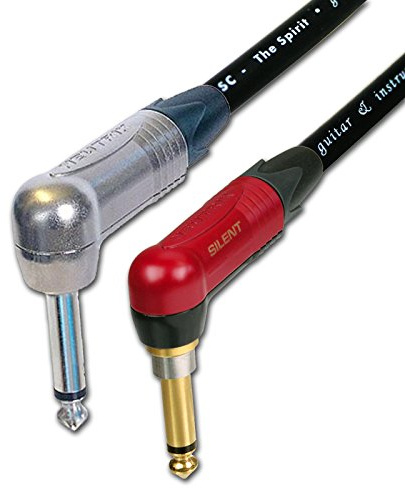 Neutrik SILENT Guitar Jack to Jack Lead. Low Noise Cable. Angled 1m 3m 6m 5m 10m (10m)