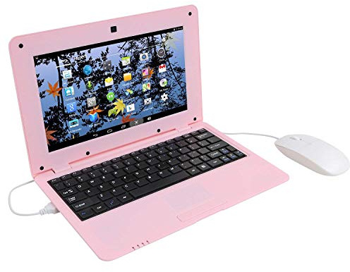 CHIBBS 10.1 Inch Kids Netbook Laptop, Powered by Android 6.0, Quad Core Processor, 1gb Ram, 8gb Storage, Bluetooth, WiFi, + Customized Laptop Bag,-Pink