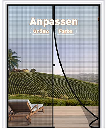 MAGZO Maßgeschneidertes Fliegengitter Tür Magnet, Passgenau unter 70 cm, Verstärktes haustierresistentes Insektenschutz Vorhang für Balkontür (wählbar), Magnetschluss & Ohne Bohren