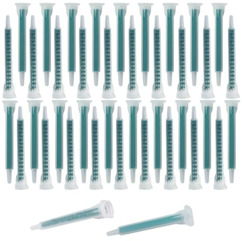 PIQIUQIU 50 Stück Epoxid-Mischdüse Statische Mischdüse Klebstoffkartuschen Spitze für 50 ml / 1,7 oz (1:1/1: 2 Verhältnis) FMA06-16
