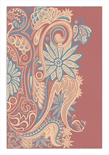 Wallario Wandbild - Muster mit Blumen in Pastellfarben in Premiumqualität, Poster mit rahmenlosen Bildhalter, Größe: 61 x 91,5 cm