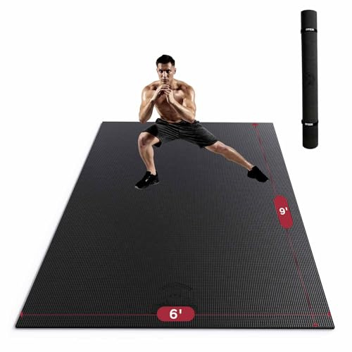 HAPBEAR Large Exercise Mat, Non-Slip, Ultra Durable, Large Yoga Mat for Home Gym, Fitness, Yoga, Pilates, Stretching, Push-ups, Gymnastics-Grey