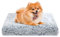 MDDK DY Hundebett, katzenbett, klein Hundekissen Waschbare, Flauschige Hundematte, Langer Plüsch, weiche Polsterung, multifunktional Hundekistenmatratze, Ombré-Grau,50x40x5cm