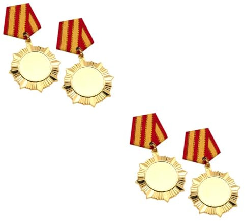 BCOATH 4 Stück Sportliche Medaillen Goldene Medaille Abzeichen Medaille Für Den Ersten Platz Leere Goldmedaille Goldene Trophäen Teilnahme Trophäen Medaille 1. Platz Vergeben